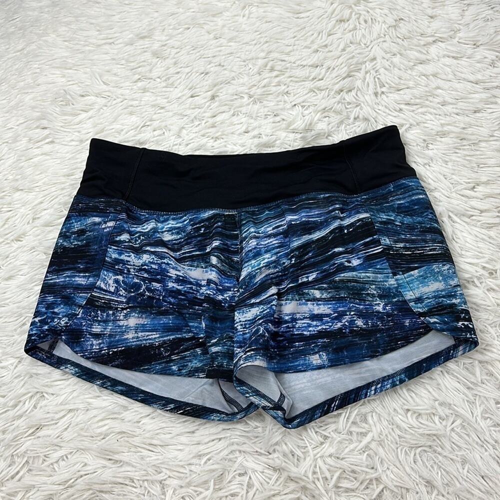 Lululemon Run Times Short II *4" Shorelines Multi Blue / Black